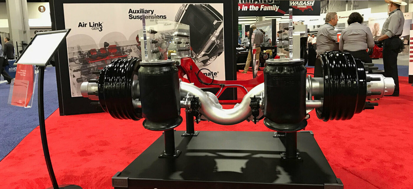 A display unit of Link's 6x2 Lift Axle at the 2017 NACV show