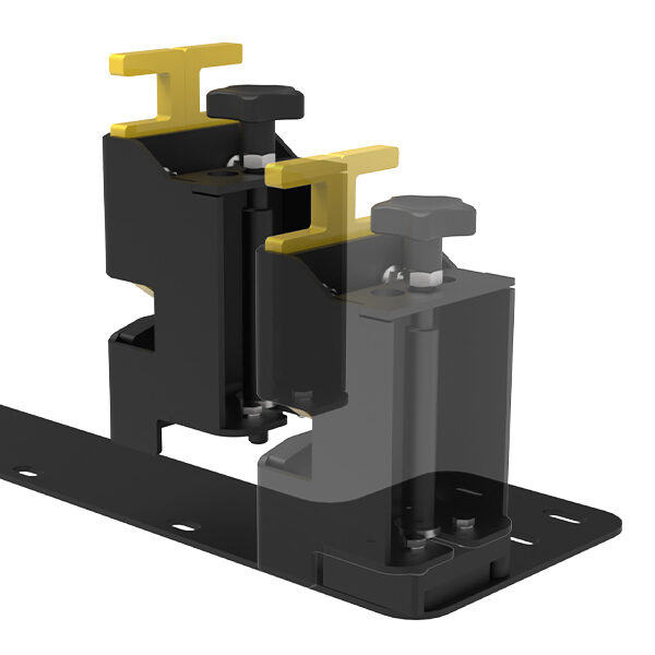 Close up on the detachable latch on LSR90 Aluminum Swivel Ramp