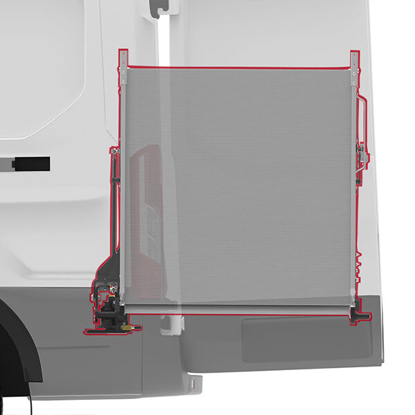 A rendering of the Link Swivel Ramp rotated outward 90 degrees allowing unobstructed access