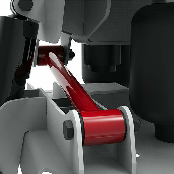 A rendering of the Cabmate with the lateral control rod highlighted in red