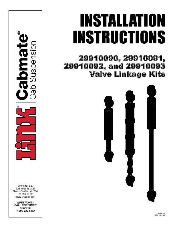 Valve Linkage Kit document image - page 1