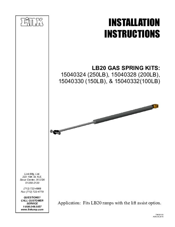 Spring-Assist Kit document image - page 1