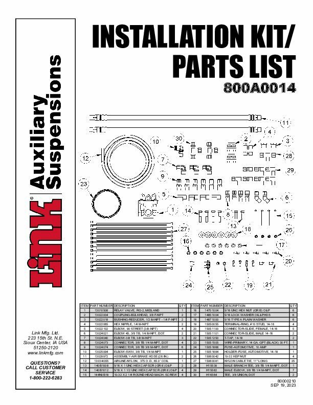 Standard Installation Kit document image - page 1