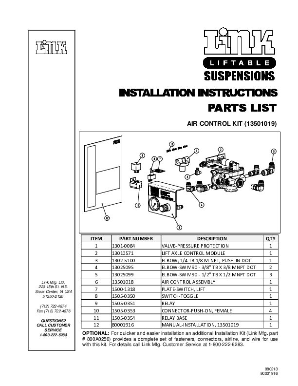 GT Air Control Kit document image - page 1
