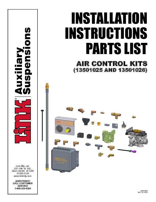 Non-Integrated Air Control Kit document image - page 1