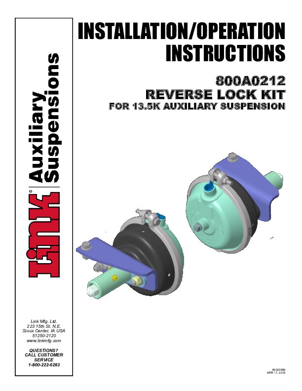Reverse Lock Kit document image - page 1