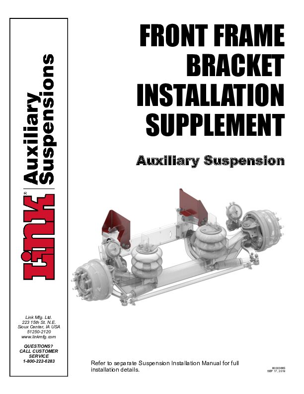 Front Frame Bracket document image - page 1