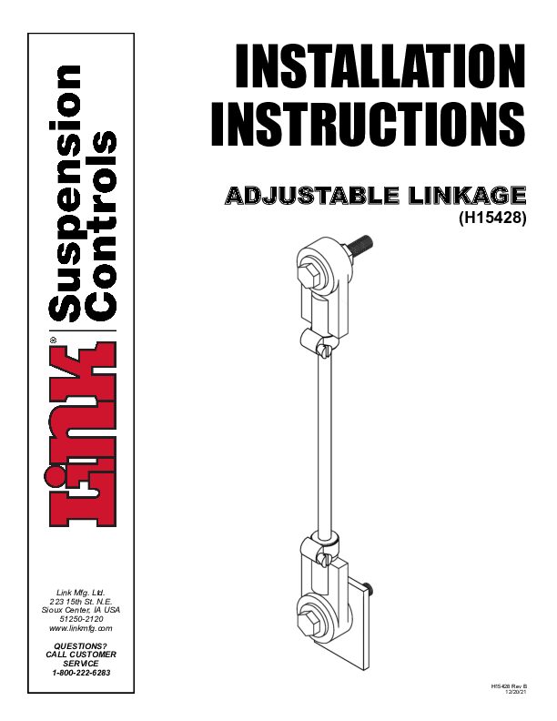 Adjustable Linkage document image - page 1