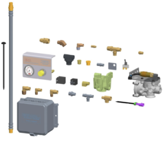 A rendering of the parts included with 80003585