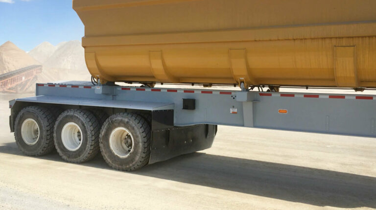 Link's TR50 Trailer Suspension on a side dump trailer