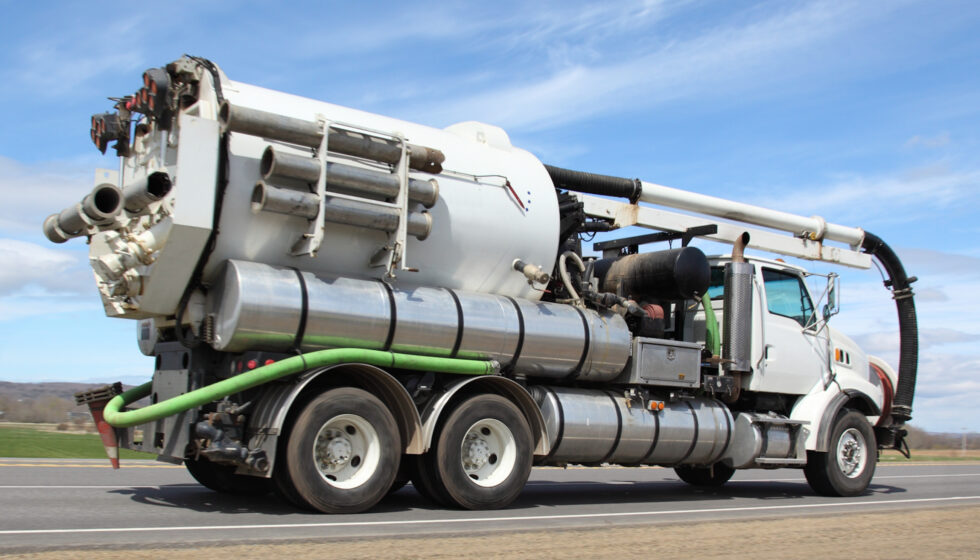 A vacuum truck on-highway.