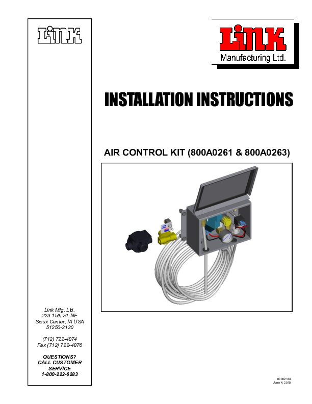 Sealed Air Control Kit document image - page 1