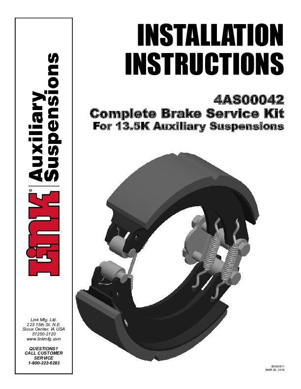 Brake Service Kit document image - page 1