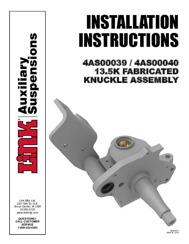 Knuckle Assembly document image - page 1