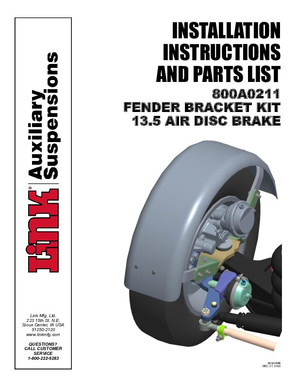 13.5K Disc Integrated Bracket Kit document image - page 1